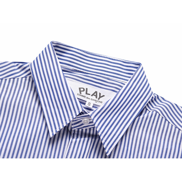 Phong cách mới Phong cách Nhật Bản Dạo phố chơi comme des garcons CDG Áo sơ mi dài tay sọc