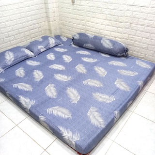 BỘ DRAP THUN HÀN QUỐC LÁ CỌ 4 MÓN [ 1 DRAP TRẢI GIƯỜNG , 2 VỎ GỐI NẰM , 1 VỎ GỐI ÔM ].