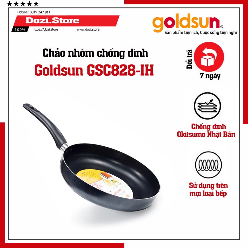 Chảo nhôm chống dính Goldsun GSC828-IH