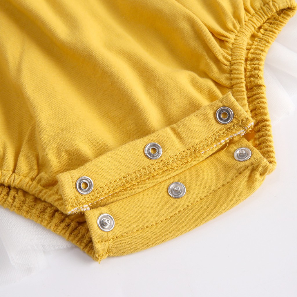 Đầm liền thân Sanlutoz Tay Dài Màu Vàng Cho Bé Gái