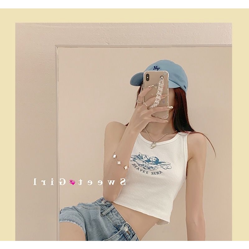 Áo Thun Hai Dây Thời Trang Mùa Hè Hàn Quốc Dành Cho Nữ