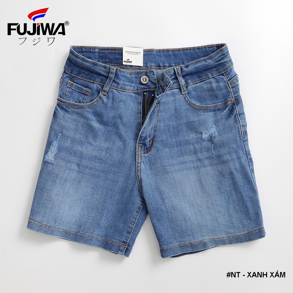 Quần Short Jean Nữ FUJIWA - NT. Lưng Cao Ngang Rốn, Co Giãn Tốt. Size 26, 27, 28, 29, 30, 31, 32 (42kg - 70kg)