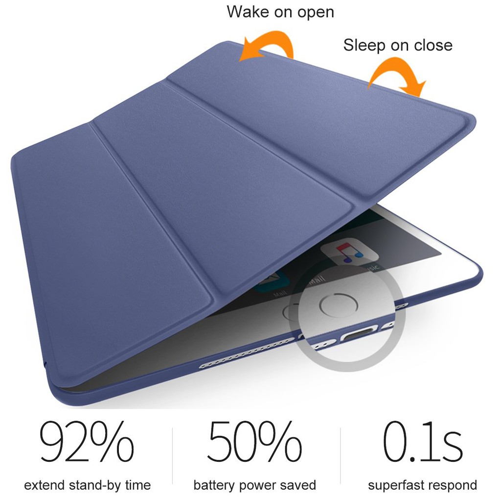 Bao da nắp gập màu trơn thời trang cho iPad Air 1 2 2018 2017 Ipad 9.7 iPad 2018 6th generation iPad mini 12345 | BigBuy360 - bigbuy360.vn