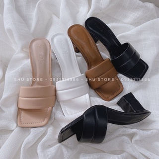 Shu Store | Guốc cao gót guốc mũi vuông quai ngang phồng mẫu mới xinh xắn cho nữ