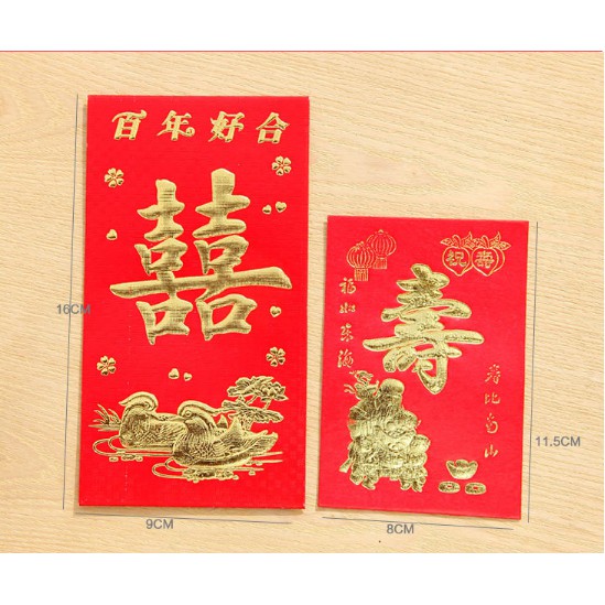 6 chiếc phong bao lì xì dát vàng in 3D siêu dày dặn