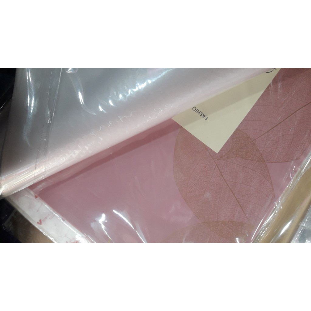 10 tờ giấy kiếng mờ gói hoa kèm 10 nơ rút