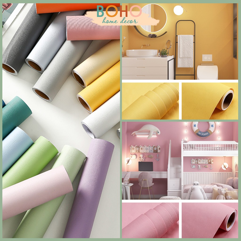 1 mét Giấy dán tường Hàn Quốc cao cấp khổ 60cm có sẵn keo nhiều mầu siêu đẹp