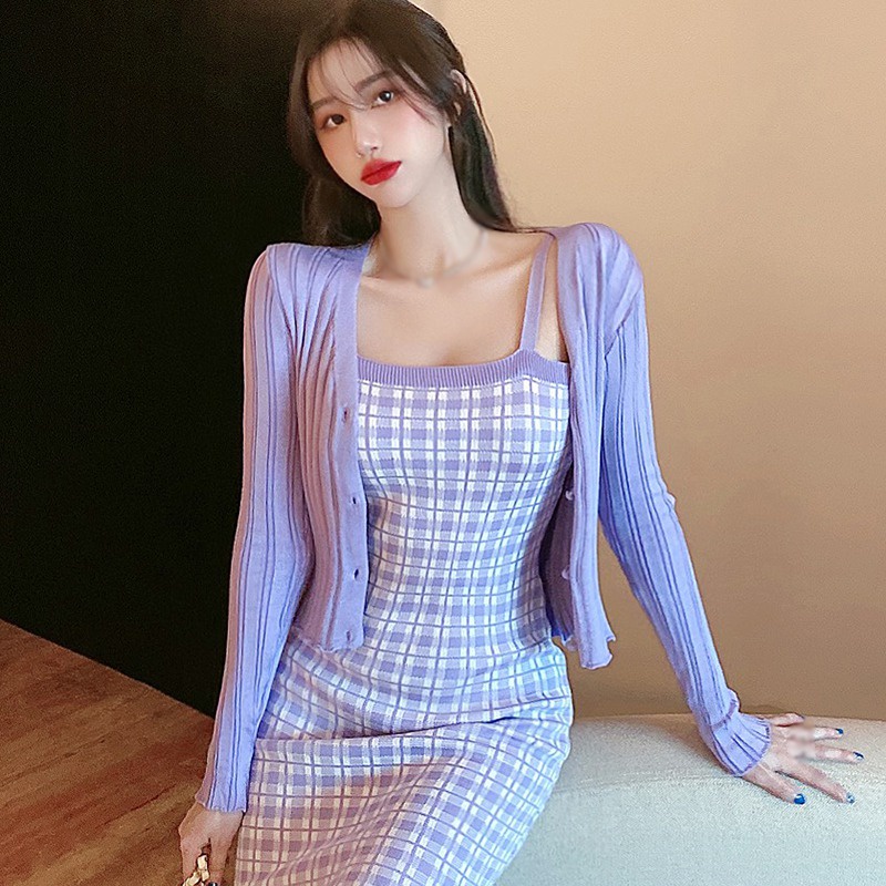 Áo khoác cardigan dệt kim dài tay cổ chữ V thiết kế cài nút thời trang nữ