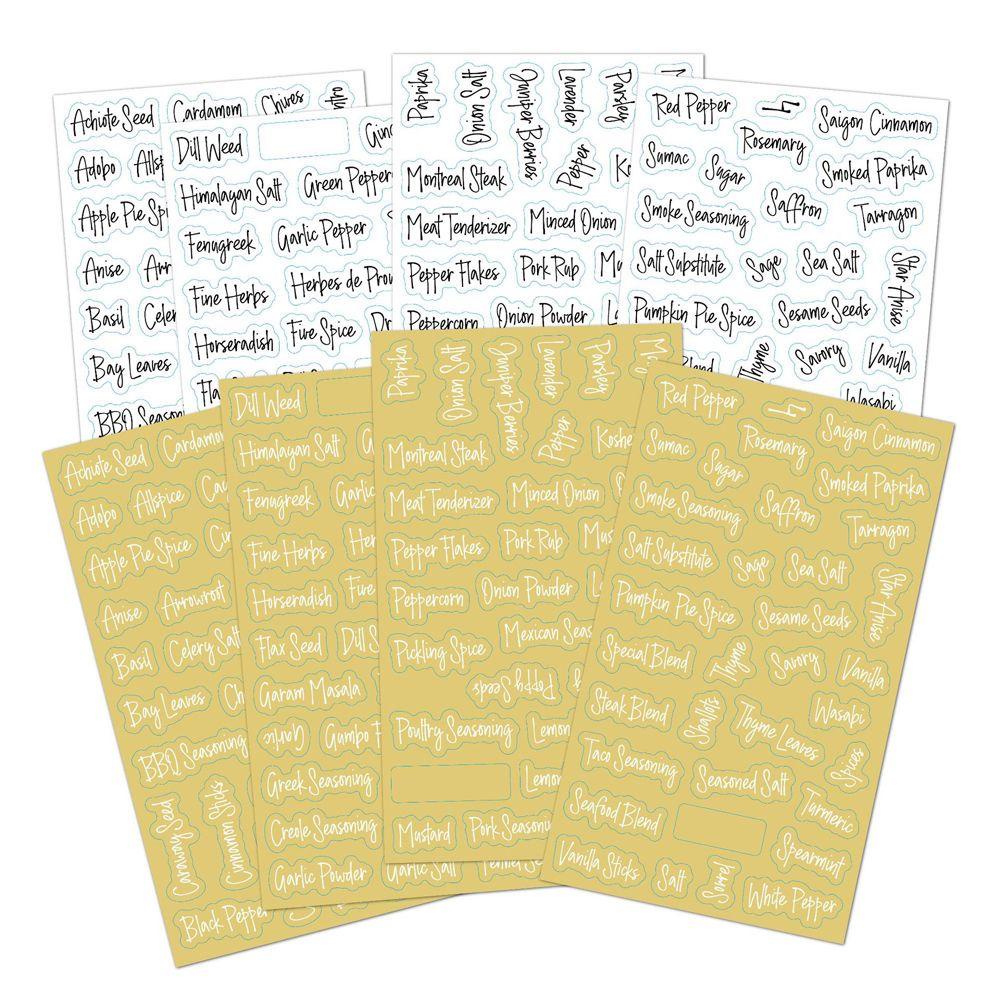 LAKAMIER Set 276 Nhãn Dán Lọ Gia Vị Chống Thấm Nước