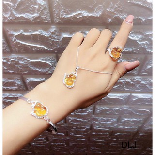 BỘ HỒ LY (LẮC TAY + DÂY CHUYỀN + NHẪN) SIÊU RẺ