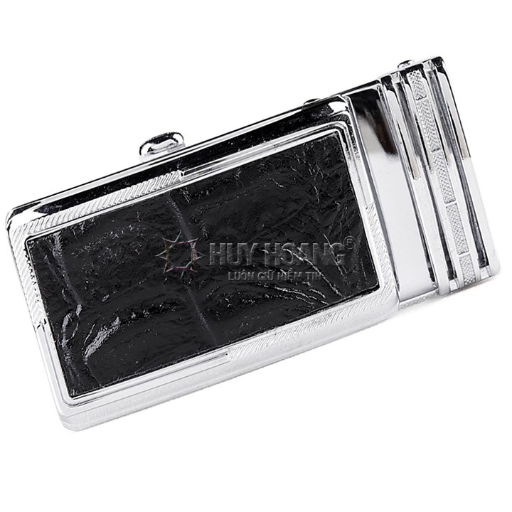 Đầu khóa Huy Hoàng mặt da bò đen khóa kim loại bạc HP9116