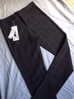 Quần cotton sọc dây kéo