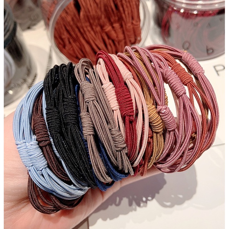 Combo hộp 20 dây cột tóc màu trơn (T03)