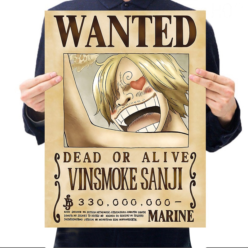 Poster truy nã, Áp phích trang trí dành cho fan truyện One Piece - Giấy bìa dầy dặn - Hàng LOẠI 1 1107
