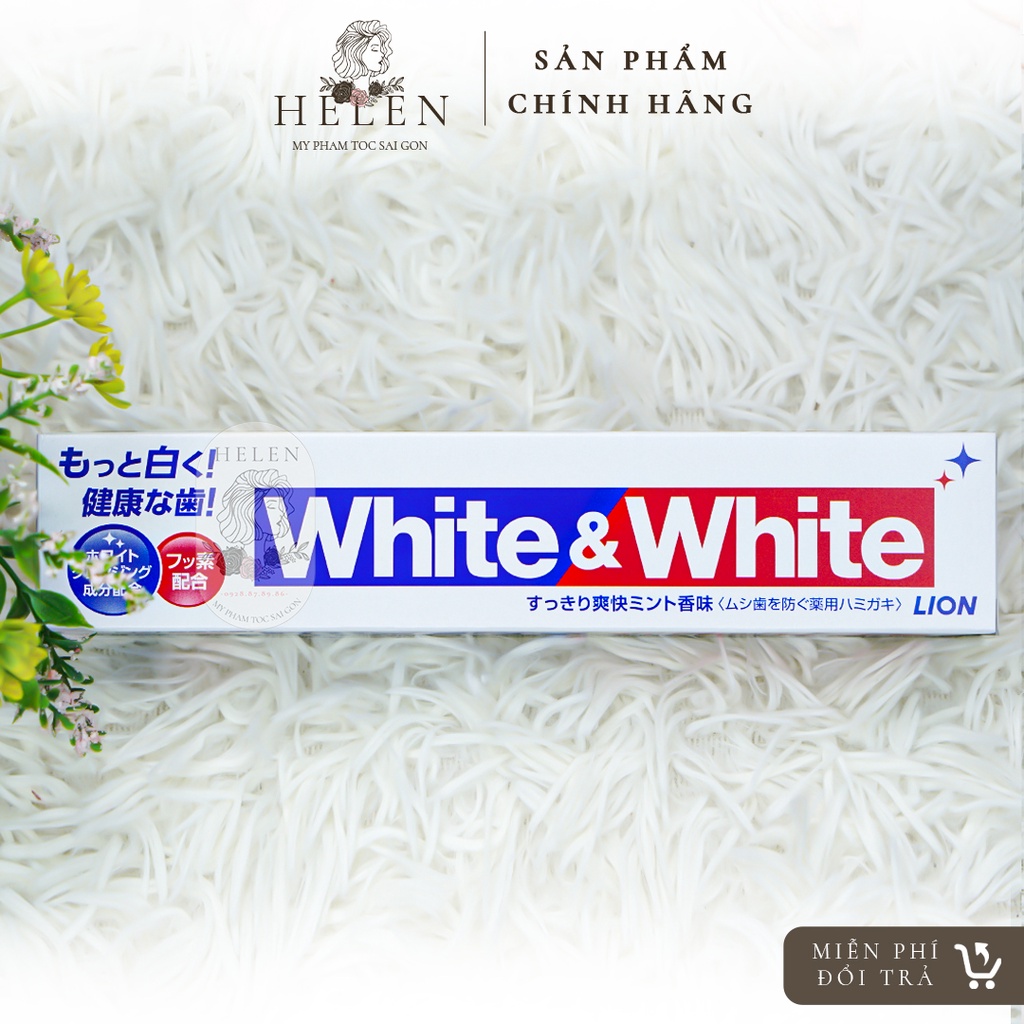 Kem đánh răng White &amp; White Nhật Lion 150g