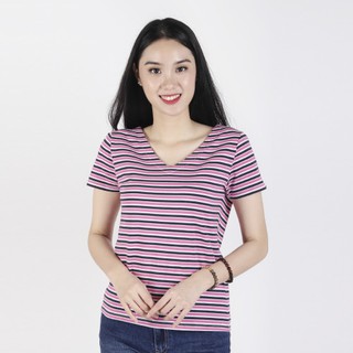 Áo thun nữ Jeanswest tay ngắn sọc ngang đan dây lưng 82-273032-8380