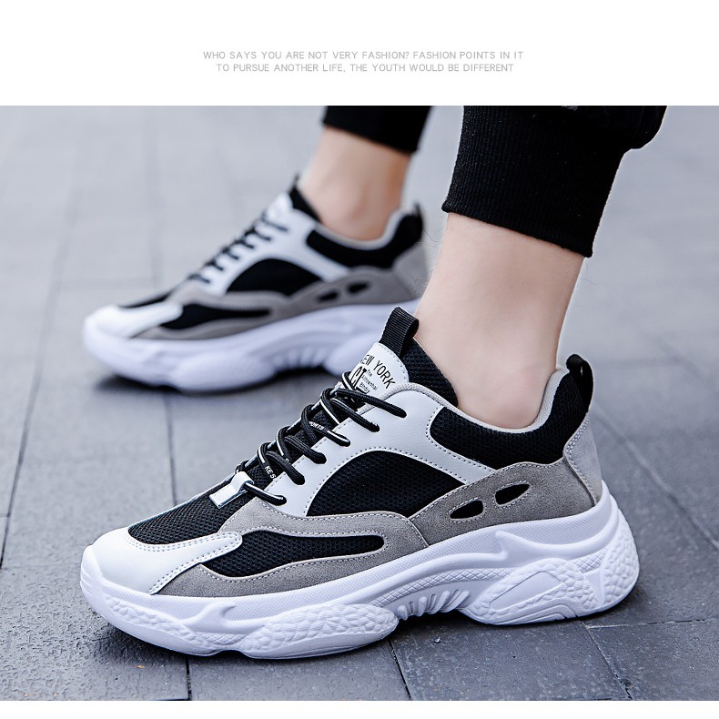 GiàyThể Thao  Nam Giày Sneaker kiểu dáng ôm chân tăng chiều cao 5cm chống trơn da lộn kèm video thật hd43