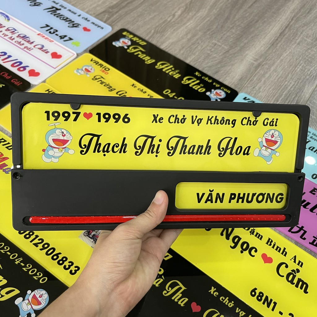Bảng tên xe máy Indo cao cấp - Bảng mica khung nhựa Plastic chịu lực