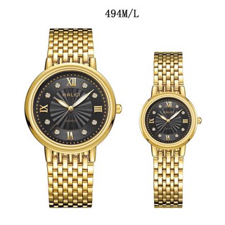 [Giá 1 Cặp] Cặp Đồng hồ đôi Halei máy Nhật mạ vàng không ghỉ chống nước, chống xước.