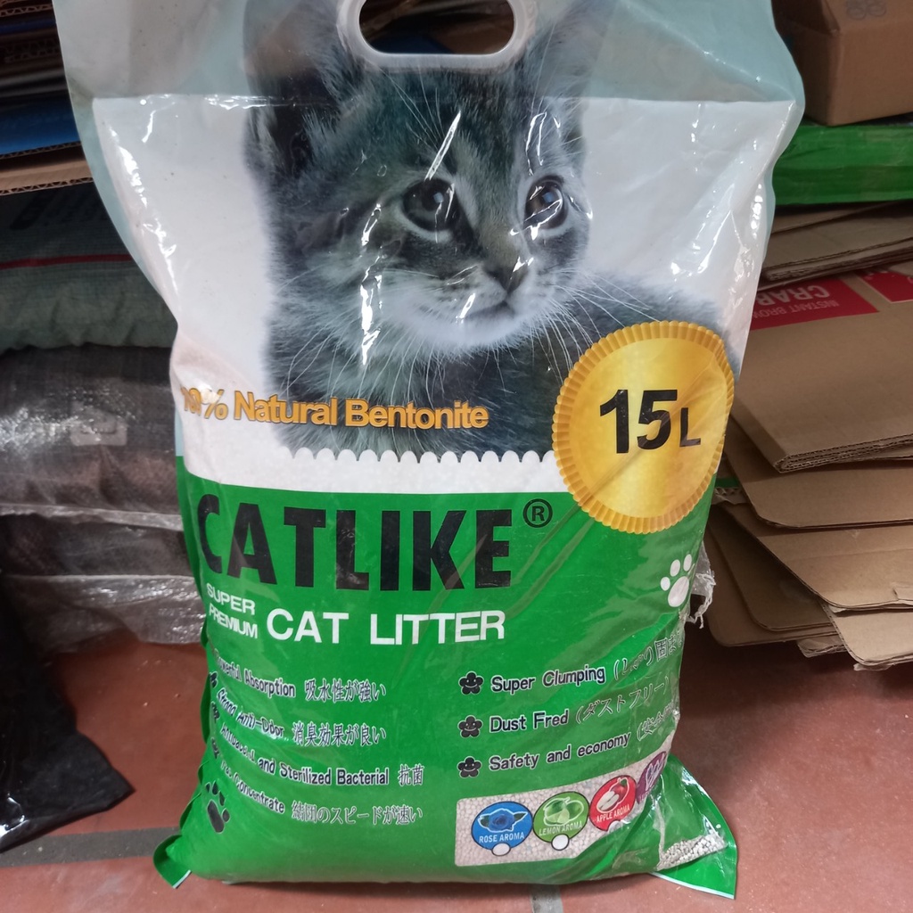 [Mã PET50 giảm 10% - tối đa 50K đơn 250K] Cát vệ sinh cho mèo Catlike 15L-vón cục nhanh, khử mùi hương cafe hương chanh