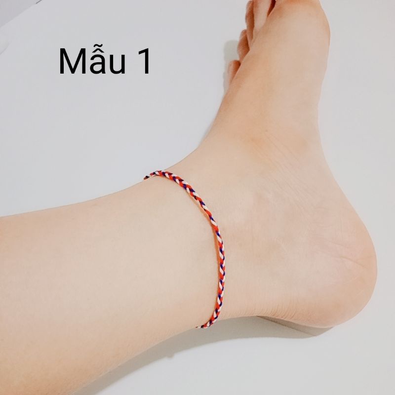 Vòng chân đơn giản từ dây polyester bện tròn Nhìn là thích