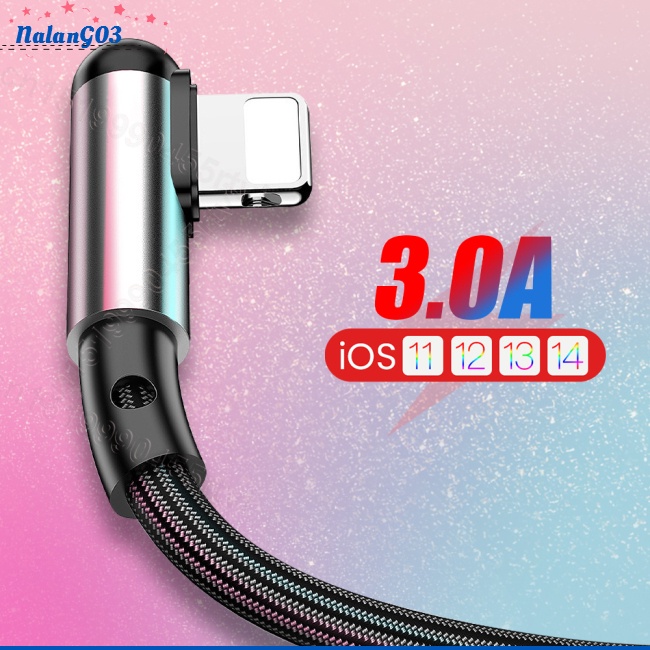 Dây Cáp Sạc Usb Nhanh 90 Độ Hình Chữ L Bằng Hợp Kim Cho Iphone 13 12 11 Pro