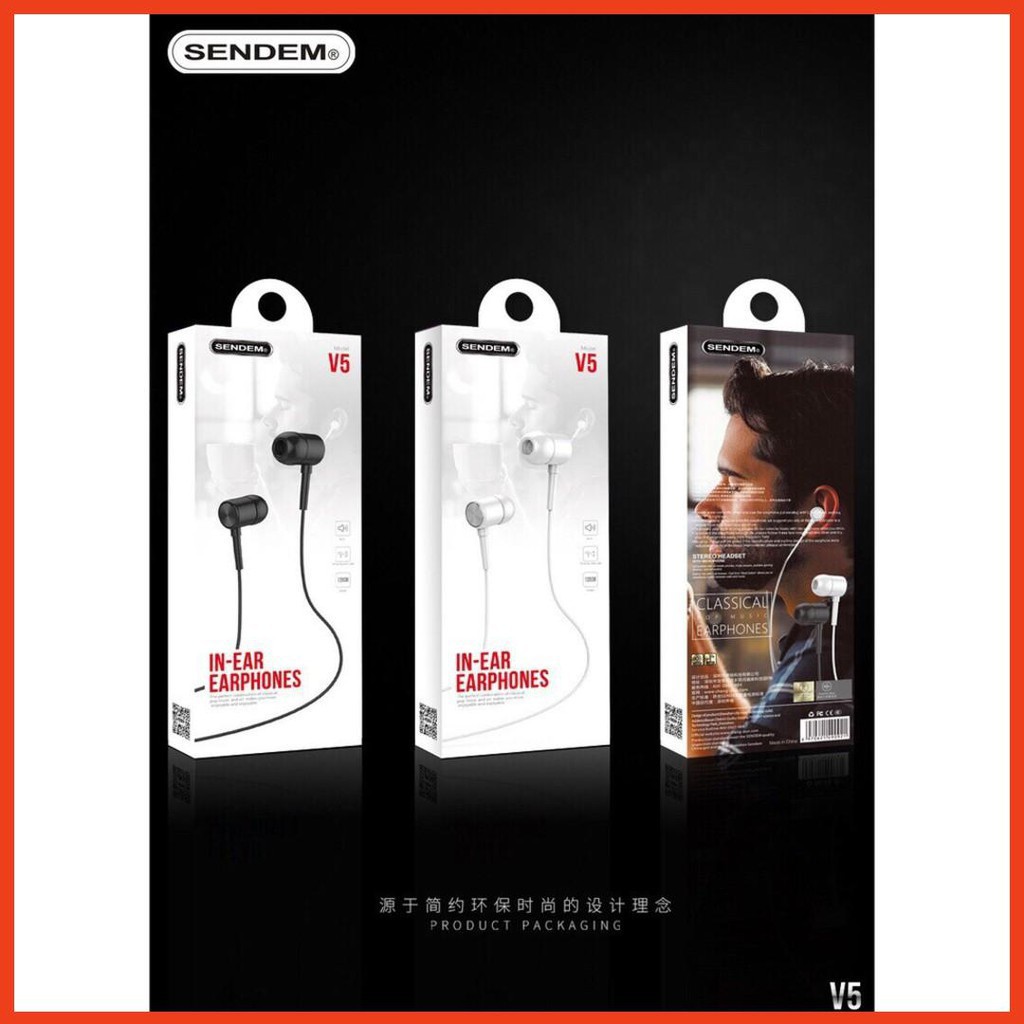 ⚡️Chính Hãng⚡️ Tai Nghe In-Ear Super Bass Sendem V5 -V6-V7  Chính Hãng - Thể Thao - Hàng đóng hộp