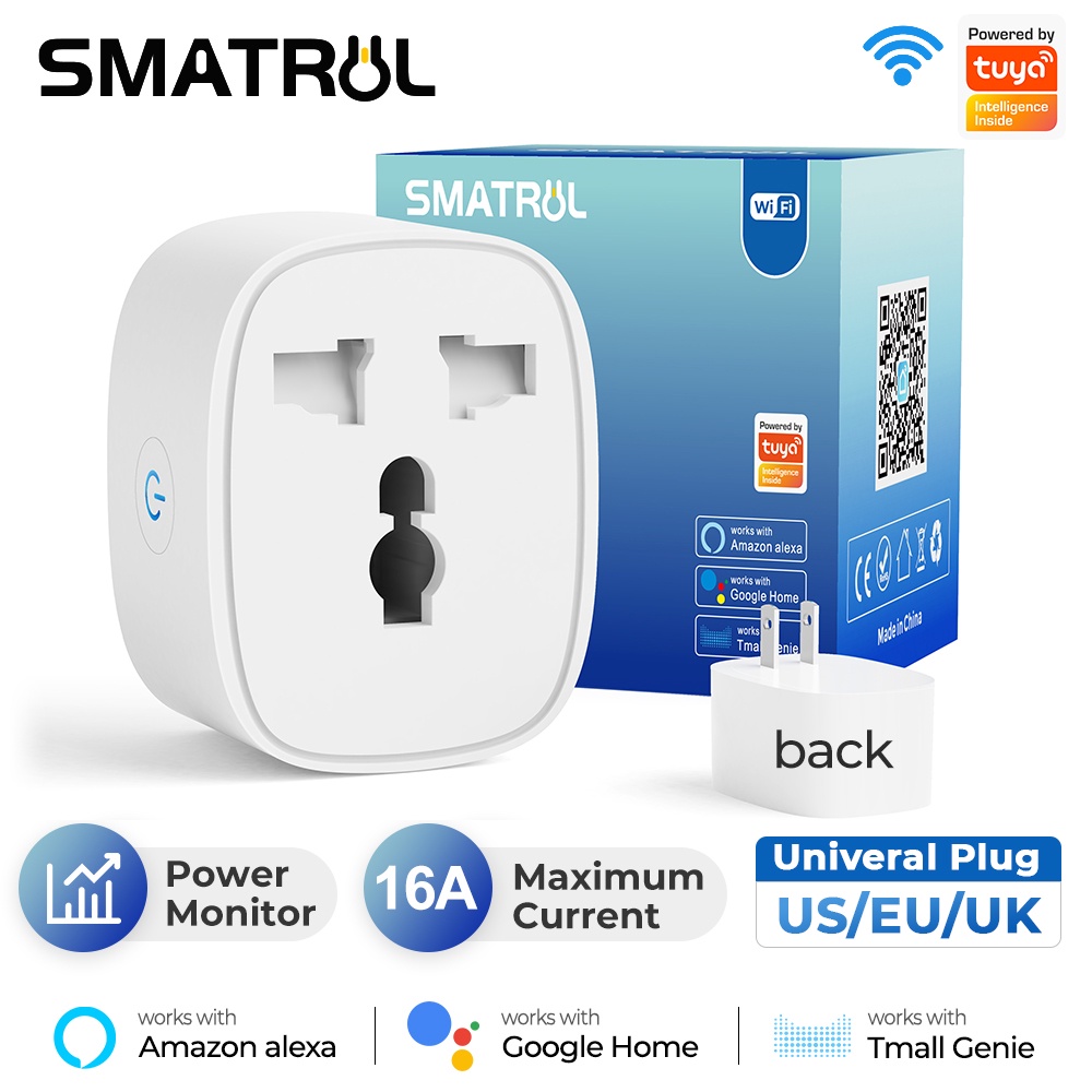 Ổ cắm wifi thông minh SMATRUL đa năng thích hợp cho Google Home Alexa Tmall Genie