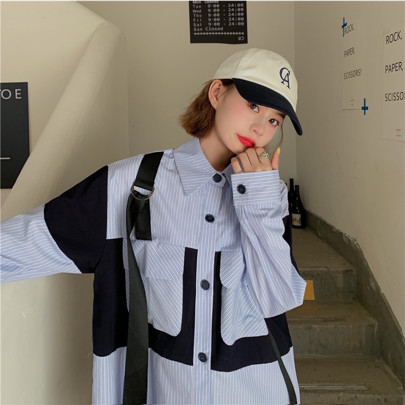 Áo Sơ Mi Dài Tay Họa Tiết Sọc Thời Trang Dành Cho Nữ