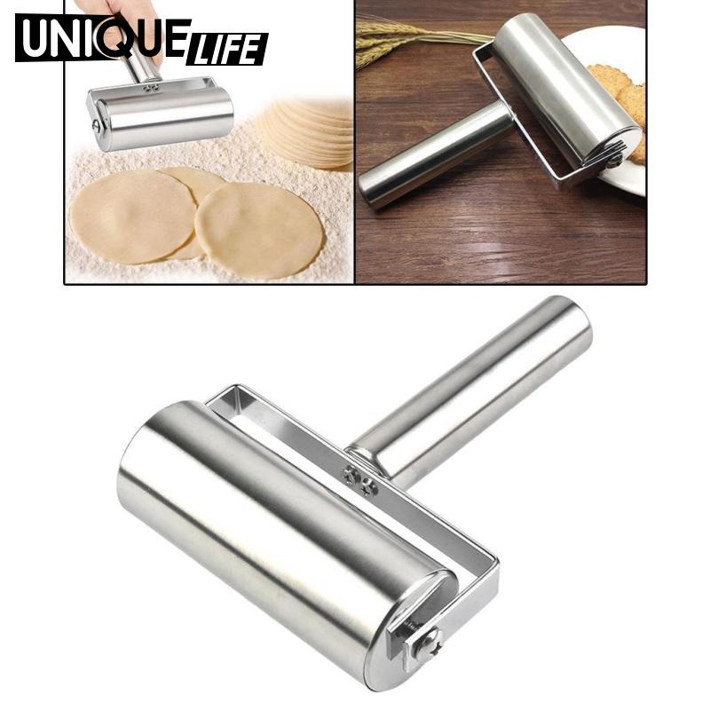 Cây Lăn Bột Làm Bánh Pizza Bằng Thép Không Gỉ Hai Con Lăn Yoyoyo01