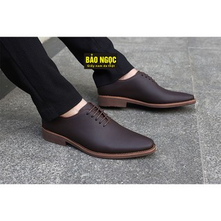 Giày tây nam đẹp da mềm mịn- Da bò- Đế diễu cao cấp - Dây buộc- Mã CS016