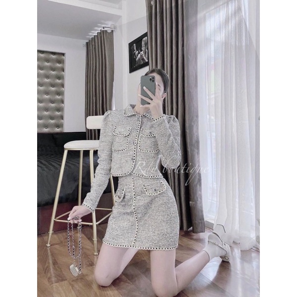 Set Dạ Nữ Siêu Xinh Chạy Viền Túi Ngực Nữ ( kèm ảnh thật ) | BigBuy360 - bigbuy360.vn