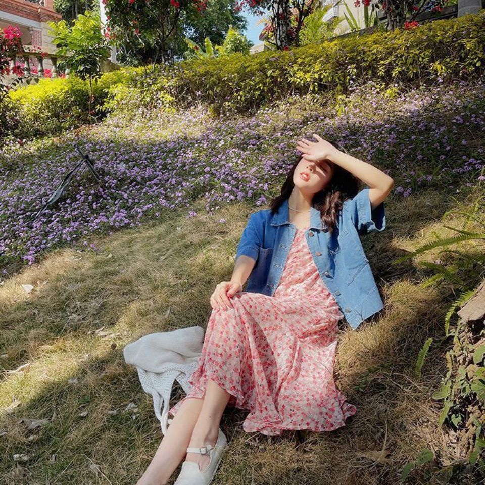 Áo Sơ Mi Denim Tay Ngắn Dáng Rộng Thời Trang Mùa Hè Phong Cách Hàn Quốc Mới Cho Nữ