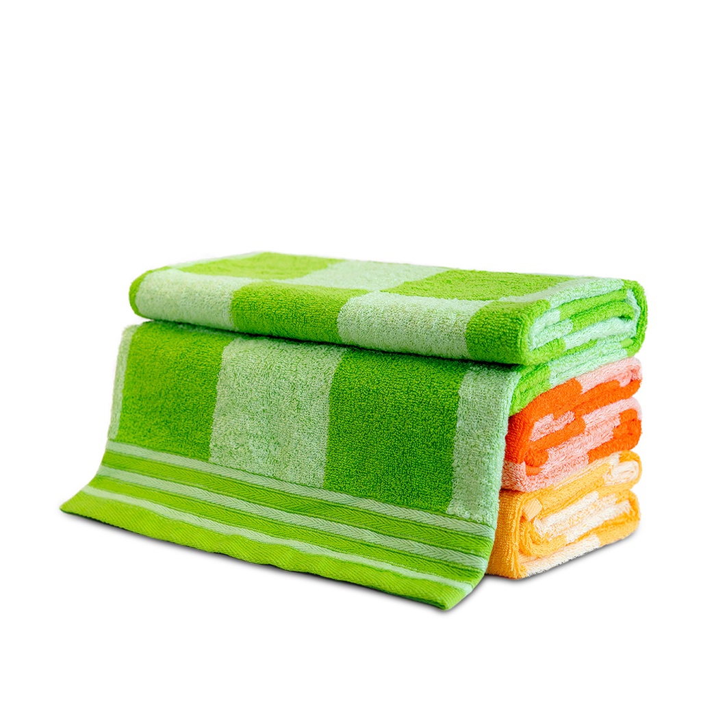 Combo 2 Khăn Tắm Cotton Tự Nhiên 100%  Xuất Nhật NIVA Bj2 Mềm Mịn Thấm Hút, An Toàn, Hoa Văn Kích Thước 700x1400 mm