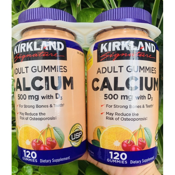 Kẹo dẻo Canxi Kirkland Signature Adult Gummies Calcium 500mg D3 – 120 viên