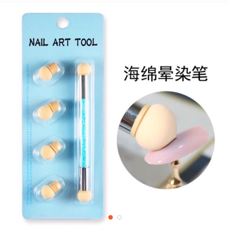 Bút Cọ Dặm Omber 2 đầu mút cán đá Tạo Phom Móng Cực Chuẩn