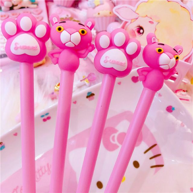 Bút Gel Mực Đen Hình Báo Hồng/Chân Mèo