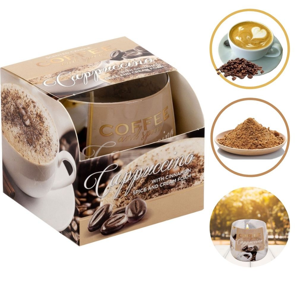 Ly nến thơm cao cấp Bartek Coffee and Spices 100g QT04966 - cà phê capuchino, khử mùi, không khói (giao mẫu ngẫu nhiên)