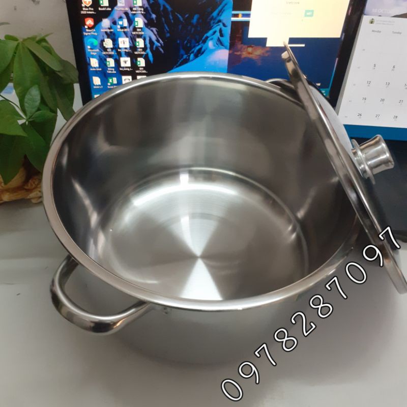 [Chính Hãng] Nồi inox Vietcook đáy đun từ đủ size 14, 16, 18, 20, 22, 24, 26, 28 cm, 30 cm, 32 cm nồi luộc gà