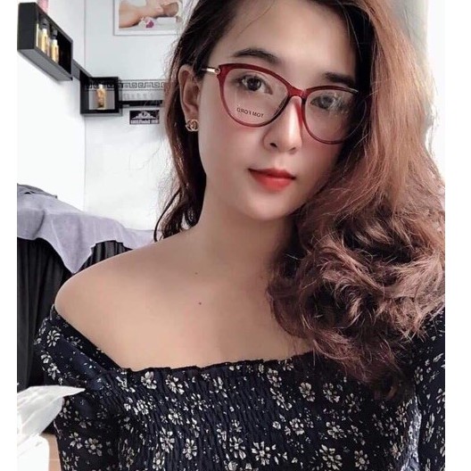 Gọng kính cận Nữ mắt mèo , càng kim loại kết hợp nhựa Tr90 kiểu giáng thời trang 5190 | BigBuy360 - bigbuy360.vn