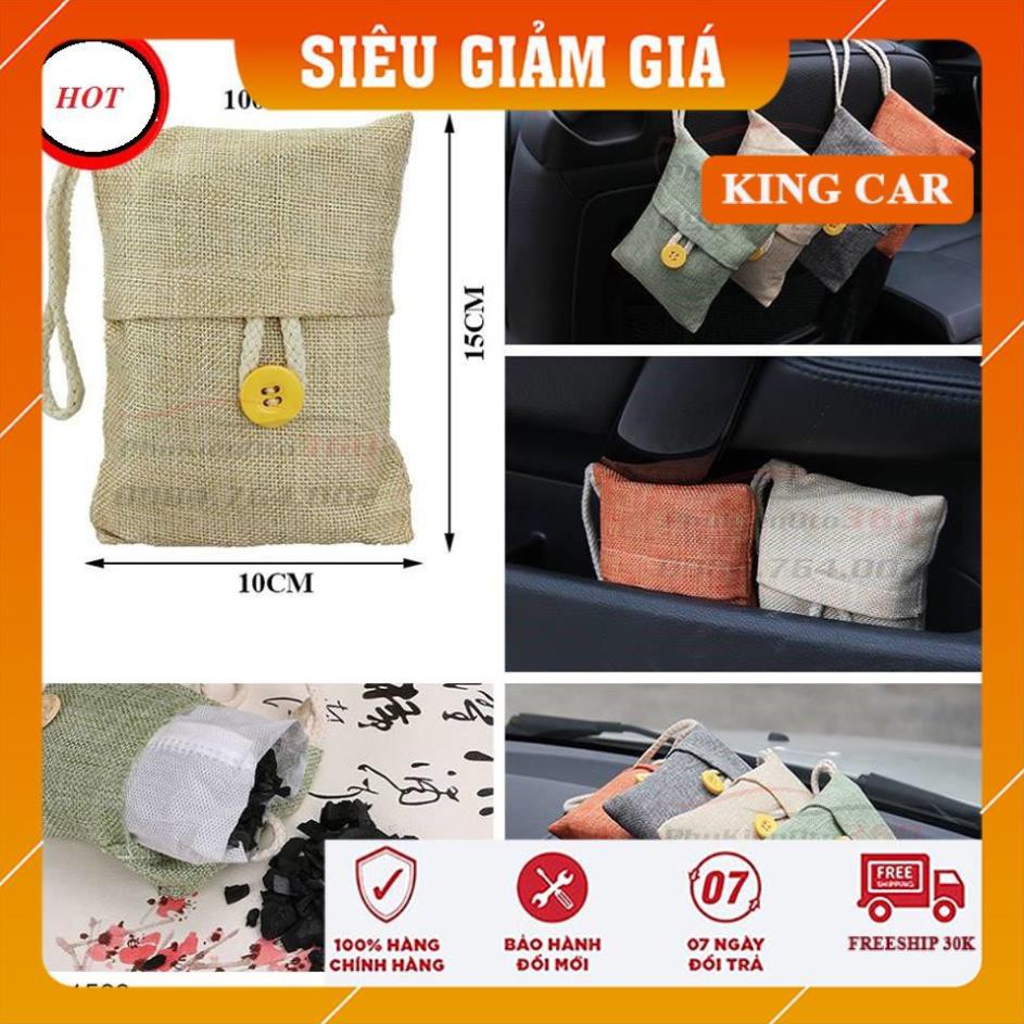 Túi than tre hoạt tính, túi than tre khử mùi dùng cho ô tô và phòng - Shop KingCar