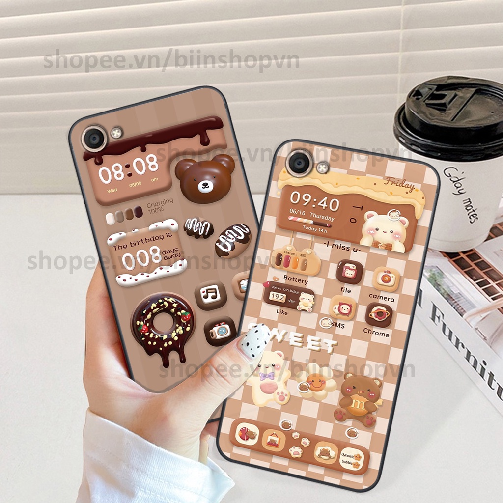 Ốp Vivo V5 / V5 Plus / Y67 in hình gấu chocolate kẹo ngọt siêu đẹp siêu xinh