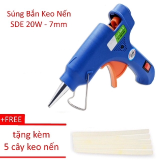 Súng Bắn Keo Nến SDE 20W 7mm Có Công Tắc - Tặng Kèm Keo Nến