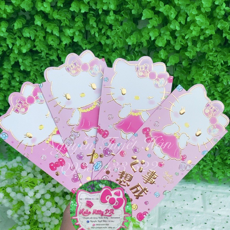 Bao lì xì mẫu kim cương Hello Kitty