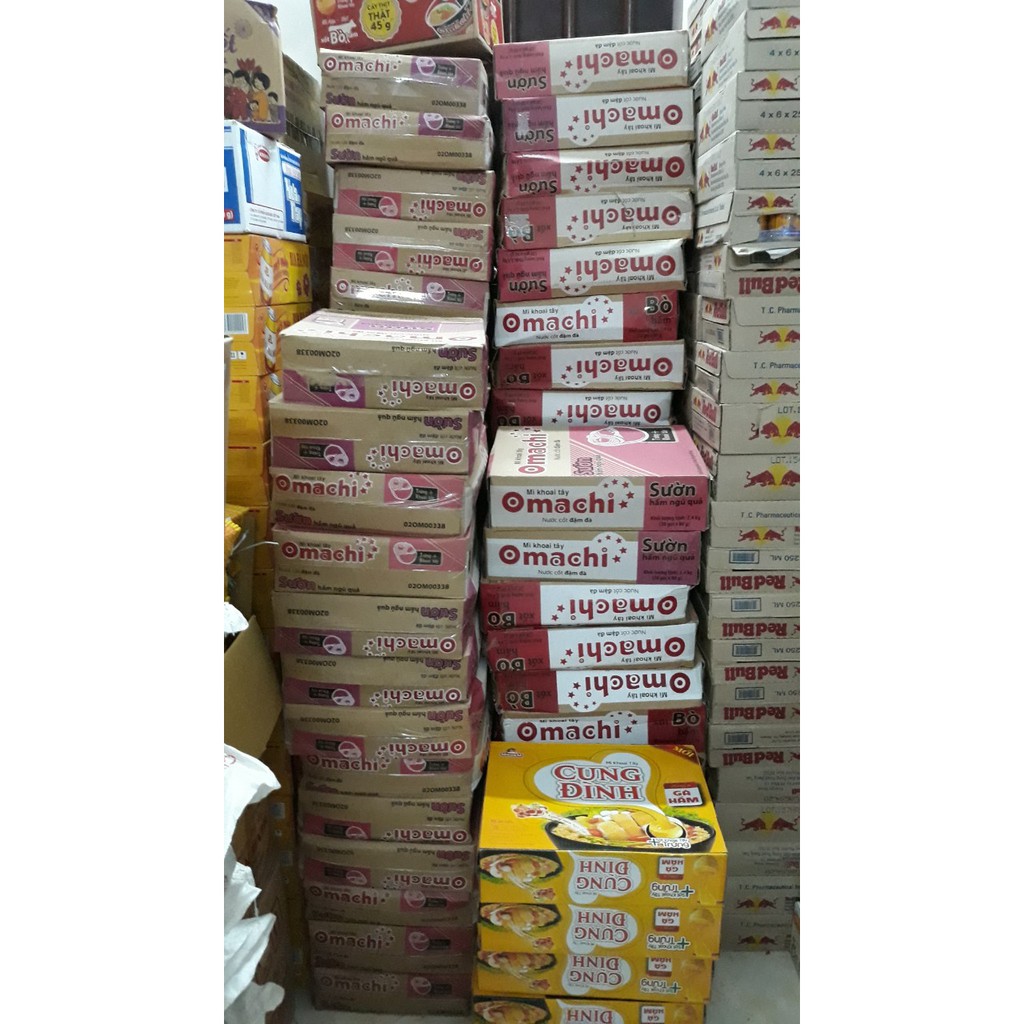 Thùng 30 Gói x 80g Mì Tôm Omachi Sườn Hầm Ngũ Quả