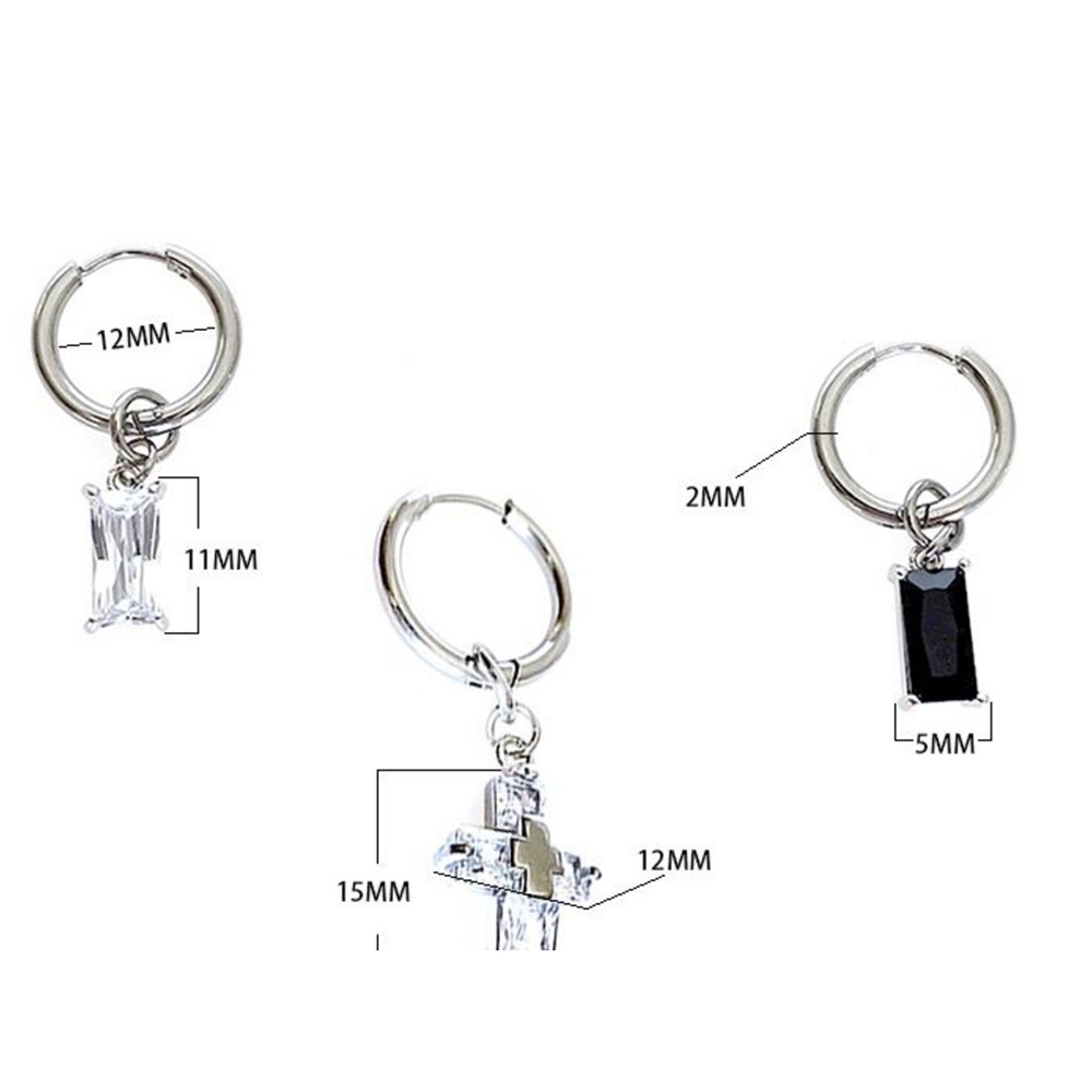 1 Khuyên Tai Hình Thánh Giá Phong Cách Gothic Thời Trang