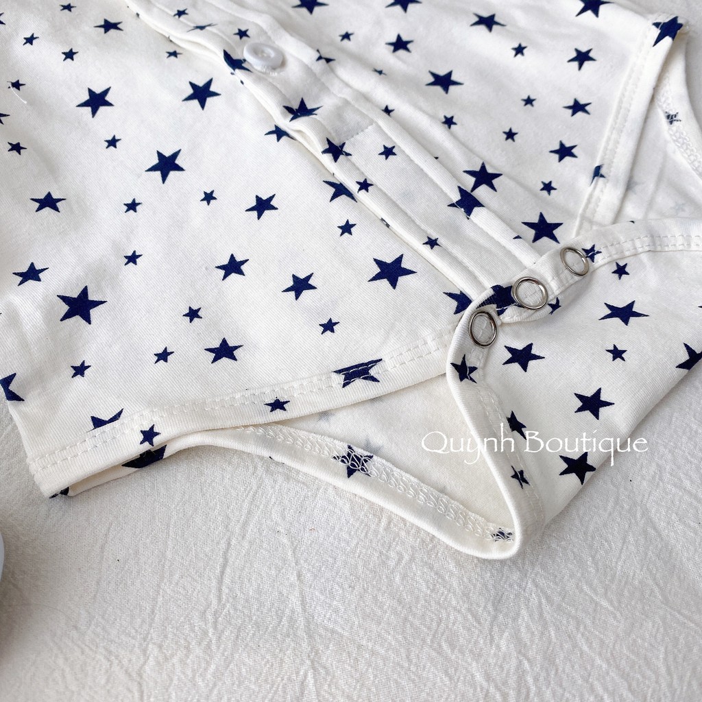 Quần áo trẻ em QUYNH BOUTIQUE Set yếm họa tiết ngôi sao quần xanh
