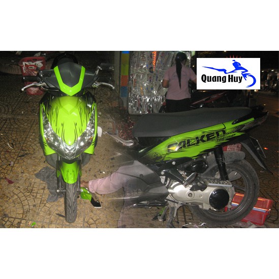 Tem trùm air blade ♦FREESHIP♦ thái xanh đen, độ team trùm ab thái dán phủ dàn áo xe đen xanh rẻ đẹp