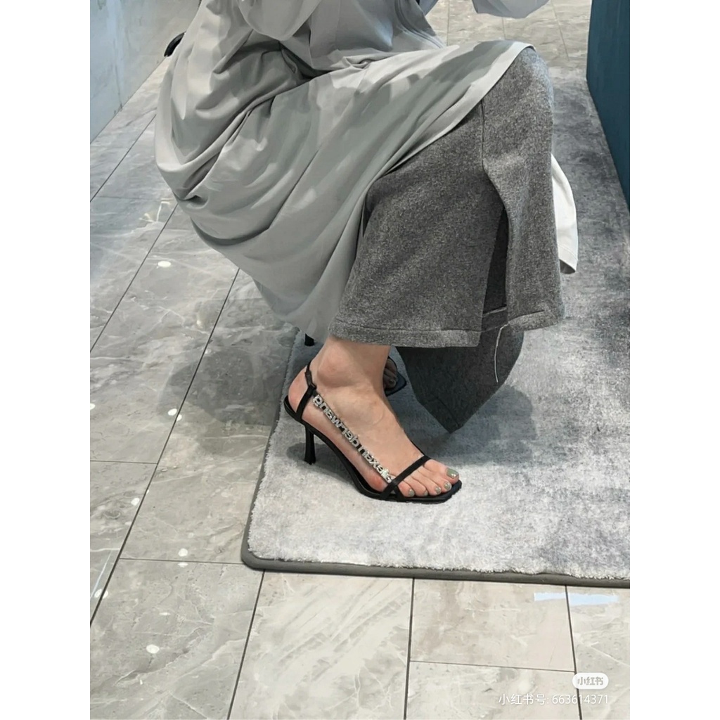 Sandal in logo Bằng nylon Đính Đá 90Mm Cho Nữ