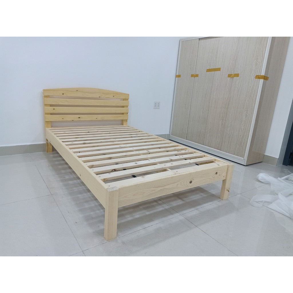 Giường ngủ gỗ Thông đầu cao không hộc kéo 1m2_1m4_1m6_1m8 | BigBuy360 - bigbuy360.vn